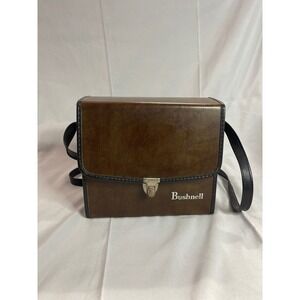 Bushnell Vintage Brown Faux Leather Hard Shell Binocular Camera Case Bag Retro